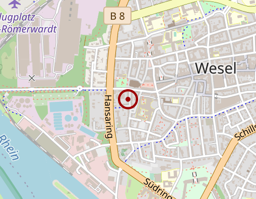 Karte: AOK Rheinland/Hamburg Regionaldirektion Kreis Kleve - Kreis Wesel