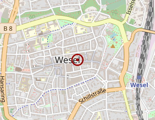 Karte: Weseler Schlüsseldienst Einbruchschutz 24h