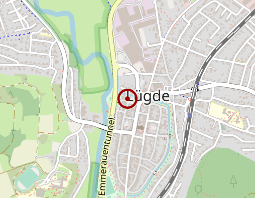 Karte: Gemeinde Lügde Pfarramt und Hellersberg Peter Pfarrer