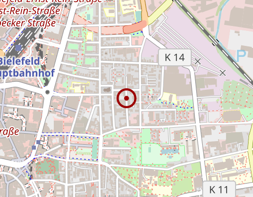 Karte: Lehranstalt für Logopädie Bielefeld Institut für Weiterbildung in der Krankenpflege