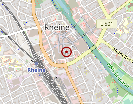 Karte: Beratungsstelle f. Ehe-, Familie u. Lebensfragen im Bistum Münster