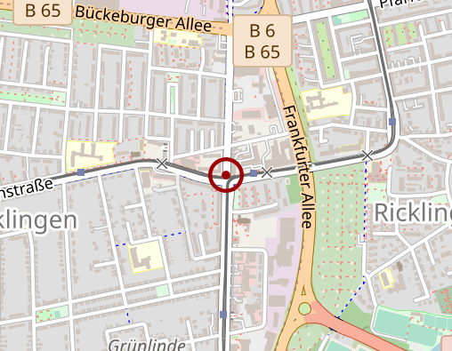 Karte: Besuchs-u. Demenzdienst d. Malteser in Stadt/Region Hannover Stando. Ricklingen