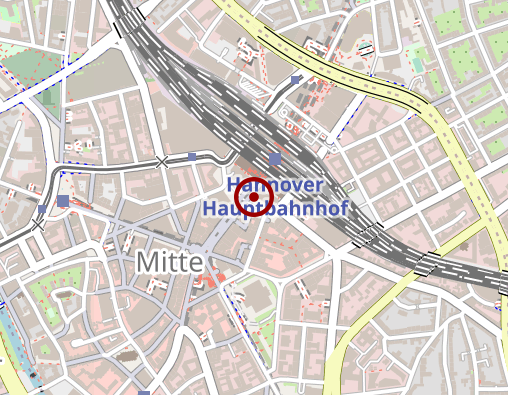 Karte: Leine-Apotheke im Hauptbahnhof Hannover