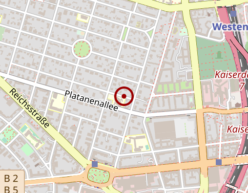 Karte: "Haus Rüsternallee" Ev. stationäre Pflegeeinrichtung