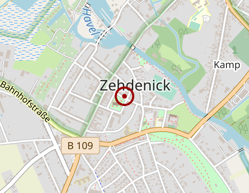 Karte: Volkssolidarität Landesverband Brandenburg e.V. Verbandsbereich Oberhavel-Uckermark Sozialstation Zehdenick