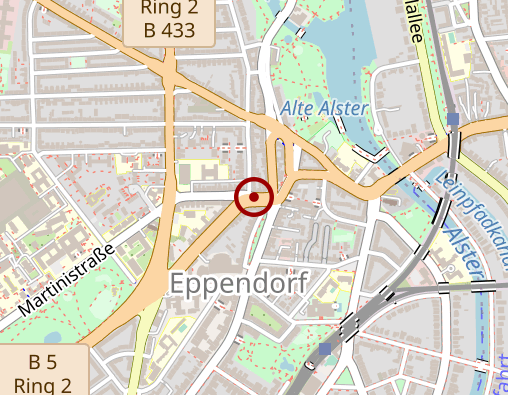 Karte: Klinik für Psychiatrie u. Psychotherapie Ambulanz für Alkohol- und Medikamentenabhängige