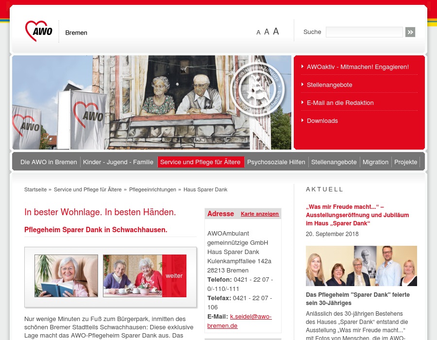 AWO Ambulant gGmbH Pflegeheim Sparer Dank