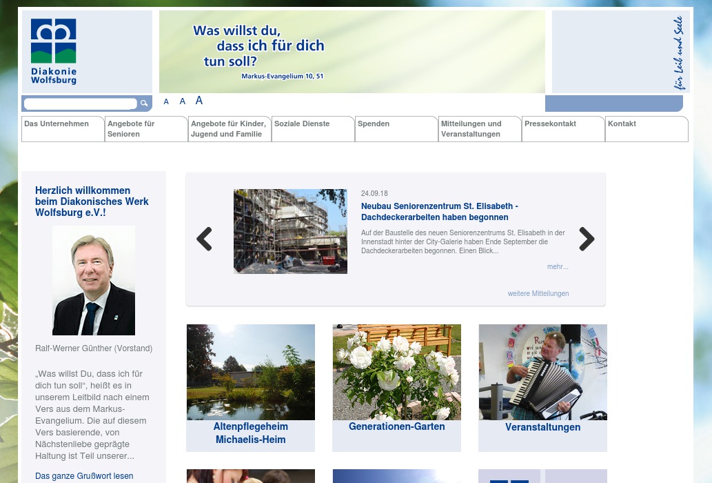 Diakonisches Werk Wolfsburg e.V. Seniorenwohnanlage Hassel- bachtal (Pflegestation)