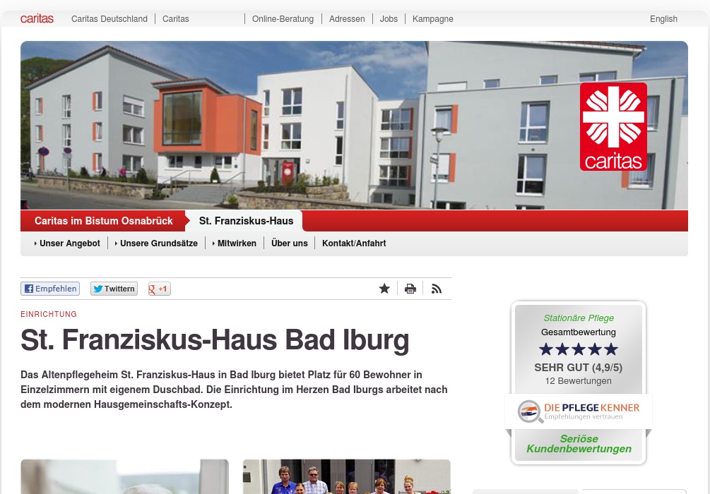 St. Franziskus-Haus Caritas gemeinnützige Pflege GmbH Wohn- und Pflegeheim