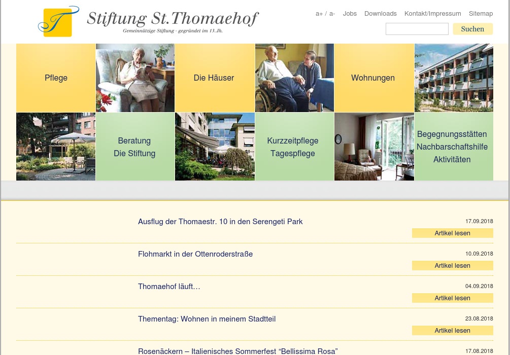 Stiftung St. Thomaehof Senioren- und Pflegeheim Tages- und Kurzzeitpflege