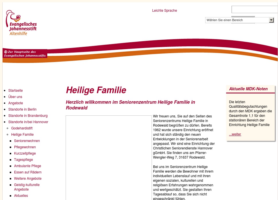 Christliche Seniorendienste Hannover gGmbH Seniorenzentrum Heilige Familie