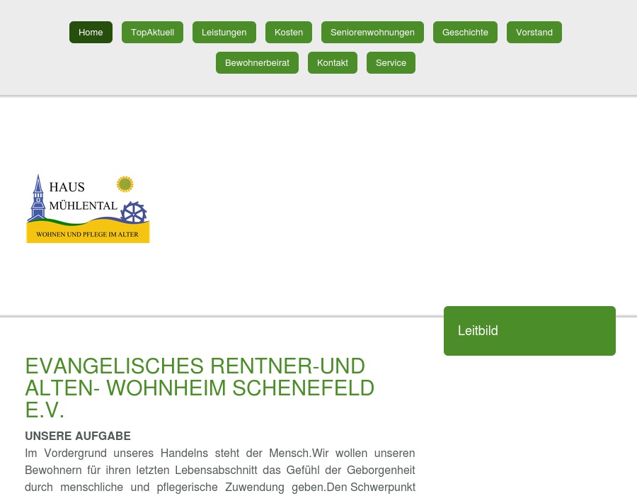Ev. Rentner- und Altenwohnheim Schenefeld e.V. Haus Mühlental Wohnen und Pflege im Alter
