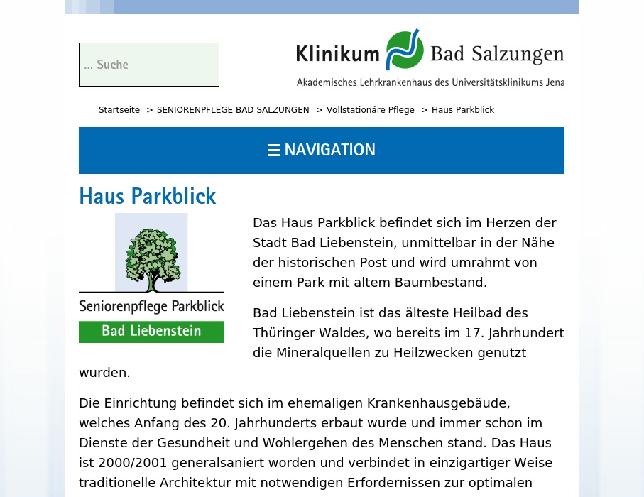 Seniorenpflege Haus Parkblick