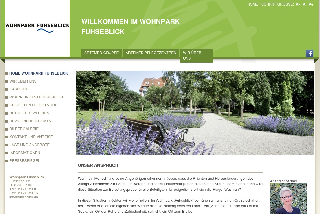 Wohnpark Fuhseblick Artemed Pflegezentren GmbH & Co. KG Kurzzeitpflegestation