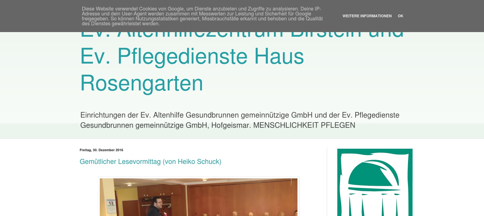 Evangelische Altenhilfe Gesundbrunnen gGmbH Hofgeismar Ev. Alten- und Pflegeheim