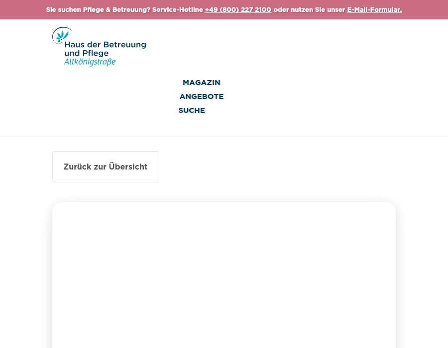 Haus der Betreuung und Pflege Altkönigstraße