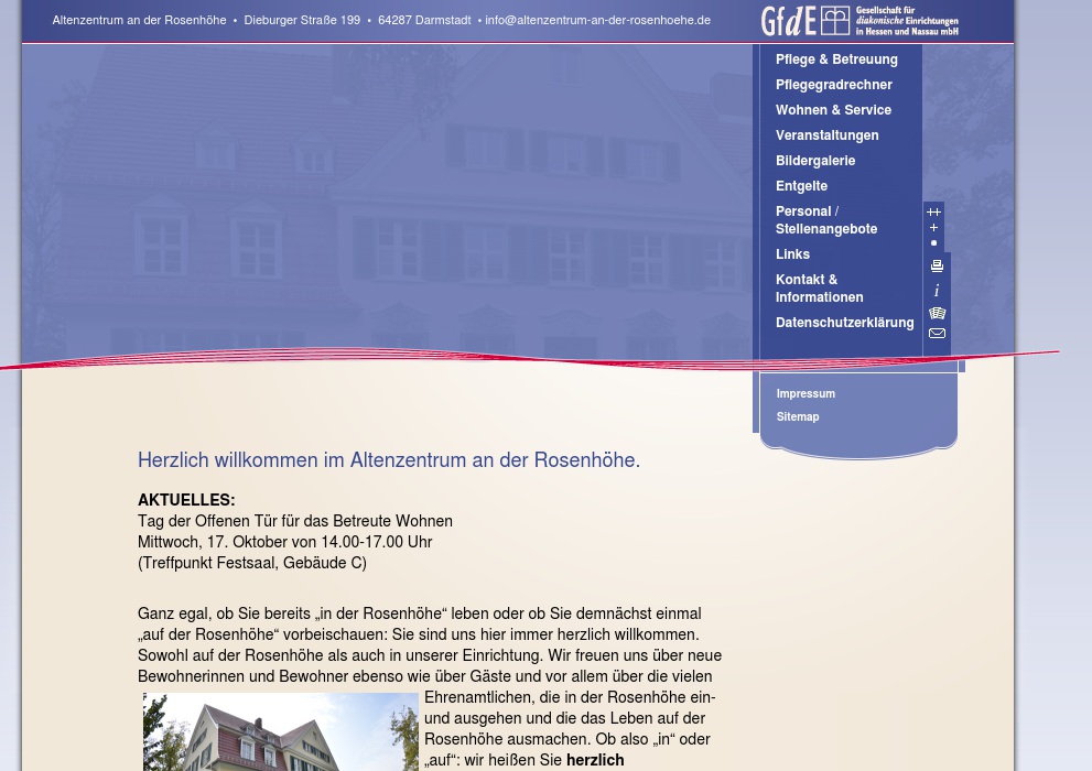 Altenzentrum a. d. Rosenhöhe Pfarrer-Otto-Hahn-Haus Gesellschaft für diakonische Einrichtungen mbH