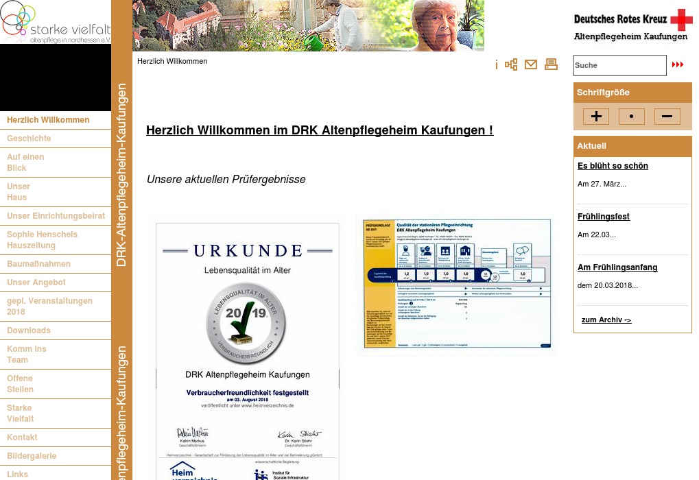 Deutsches Rotes Kreuz Soziale Dienste und Ein- richtungen Nordhessen e.V. Vollstationäre Pflege
