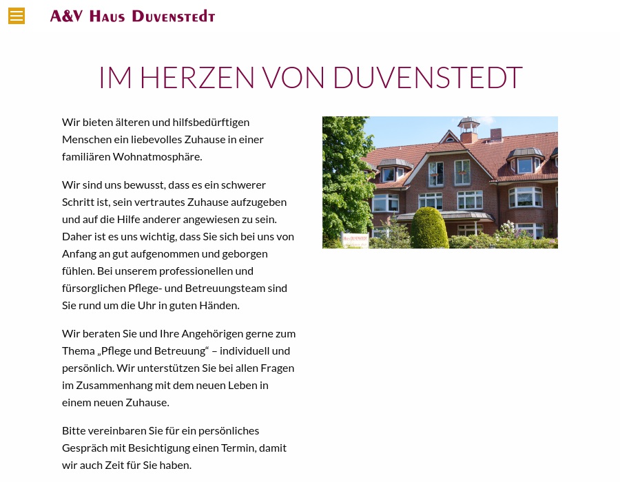 A&V Hs.DUVENSTEDT wohn., betreuen, pflegen GmbH