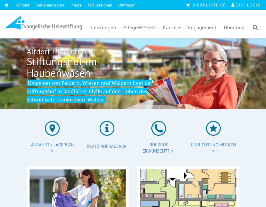 Evangelische Heimstiftung Württemberg GmbH Stiftungshof im Haubenwasen Altenpflegeheim