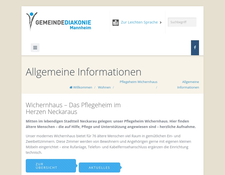 Verein für Gemeindediakonie und Rehabilitation e.V. Pflegeheim Wichernhaus