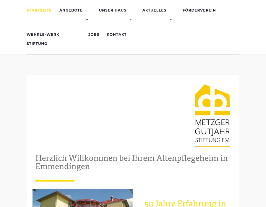 Metzger-Gutjahr-Stiftung e.V Wohnen und Pflege im Zentrum von Emmendingen stationäre Pflegeeinrichtung