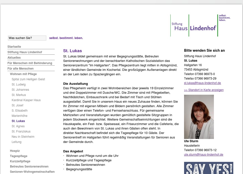 Stiftung Haus Lindenhof Schwäbisch Gmünd St. Lukas Altenpflegeheim