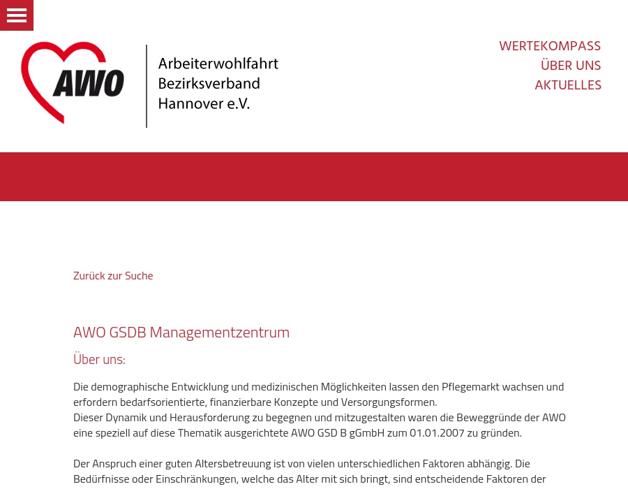 AWO Pflegeeinrichtung Bad Münder Stationäre Einrichtung