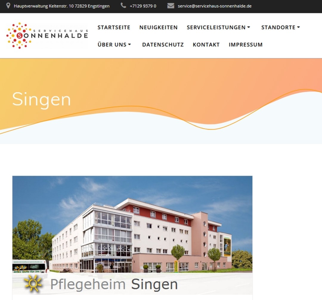 Servicehaus Sonnenhalde Pflegeheim Singen Sol Senioris GmbH & Co KG
