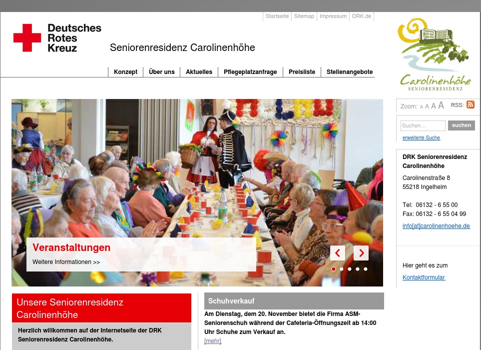 DRK Senioren Service Center gGmbH Carolinenhöhe Stationäre Pflegeeinrichtung