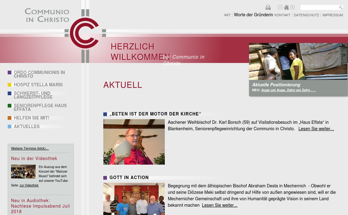 Communio in Christo Langzeitpflegeeinrichtung für Schwerstpflegebedürftige mit behandlungspflegerischem Mehraufwand