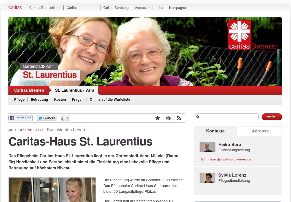 Gepflegt in Bremen gGmbH St. Laurentius Langzeitpflege