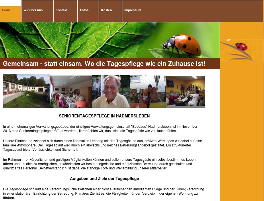 Seniorentagespflege Hadmersleben Inh.: Frau Junghans 