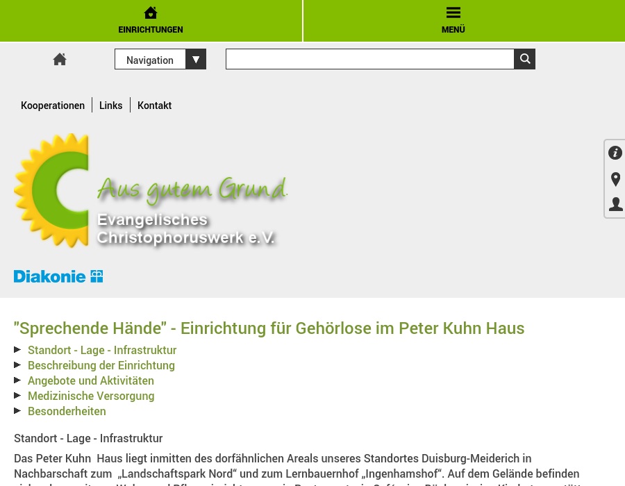 "Sprechende Hände" Einrichtung für Gehörlose im Peter-Kuhn-Haus