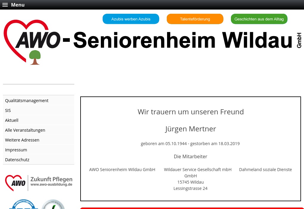 Seniorenheim "Regine Hildebrandt"