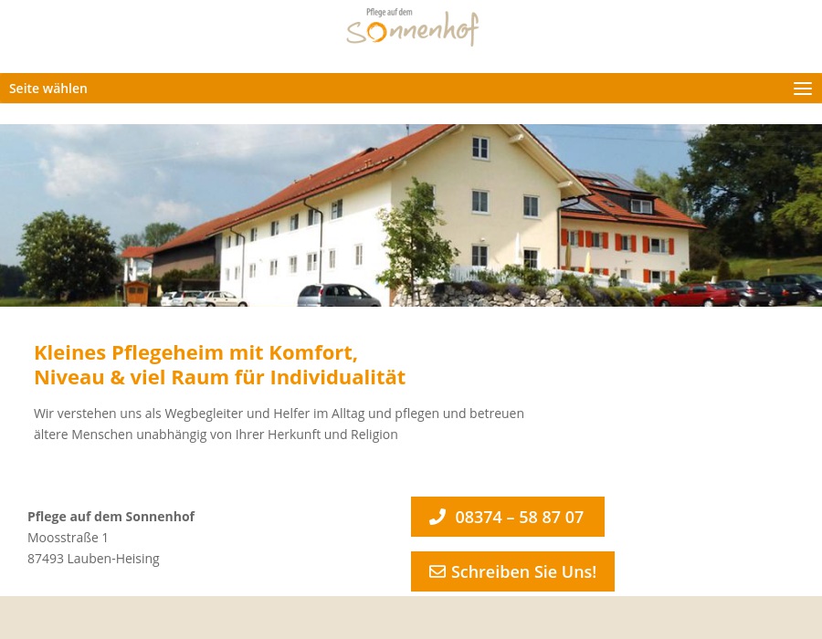 Pflege auf dem Sonnenhof Helga Pesch GmbH