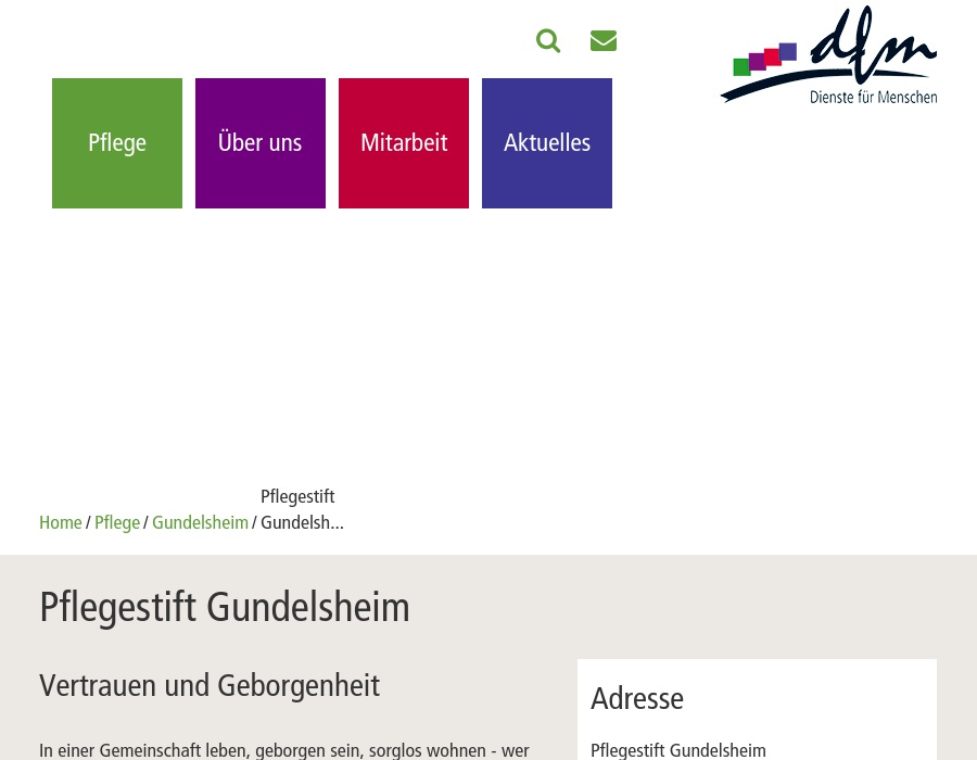 Dienste für Menschen gGmbH Pflegestift Gundelsheim