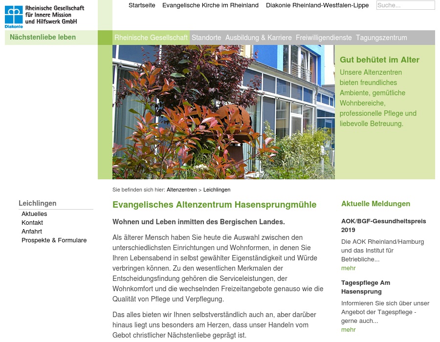 Evangelisches Altenzentrum Hasensprungmühle Tagespflege am Hasensprung