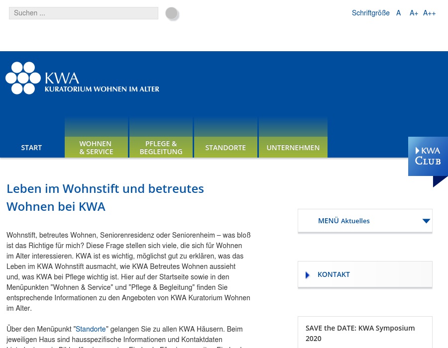 KWA Kuratorium Wohnen im Alter gAG KWA Tagespflege Georg-Brauchle-Haus