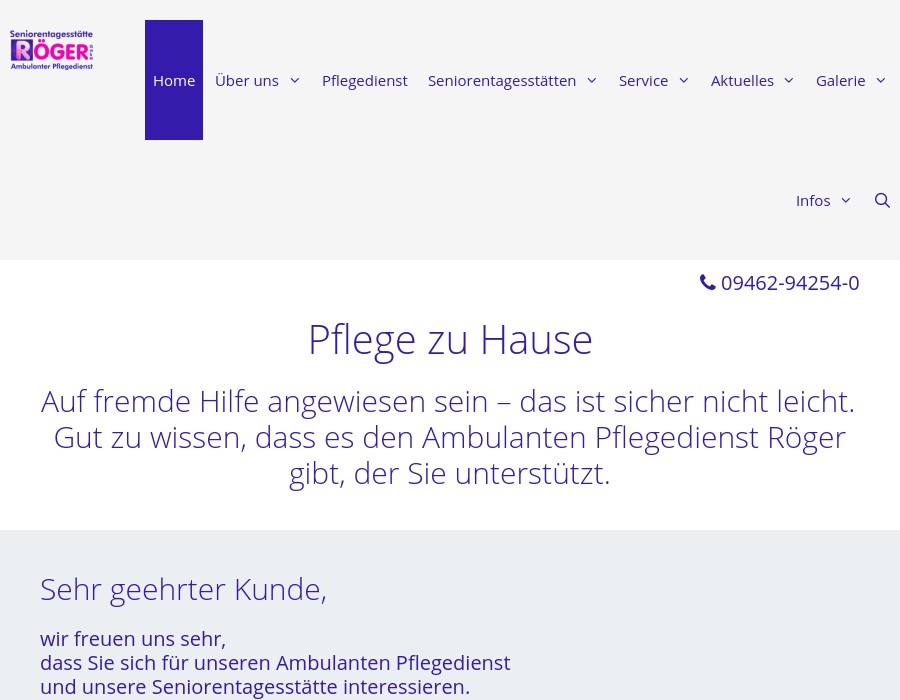 Ambulanter Pflegedienst  Röger GmbH Seniorentagesstätte