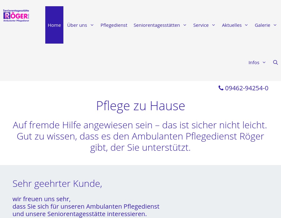 Ambulanter Pflegedienst  Röger GmbH Seniorentagesstätte