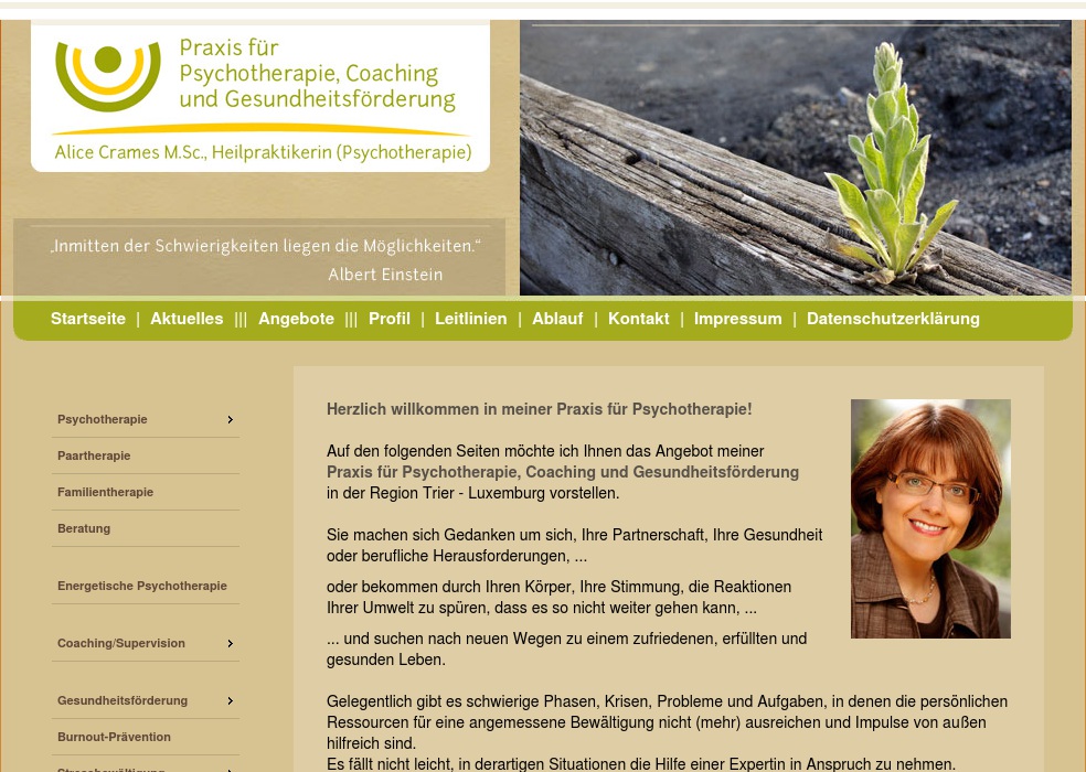 Crames Alice M.Sc., Praxis für Psychotherapie, Coaching und Gesundheitsförderung