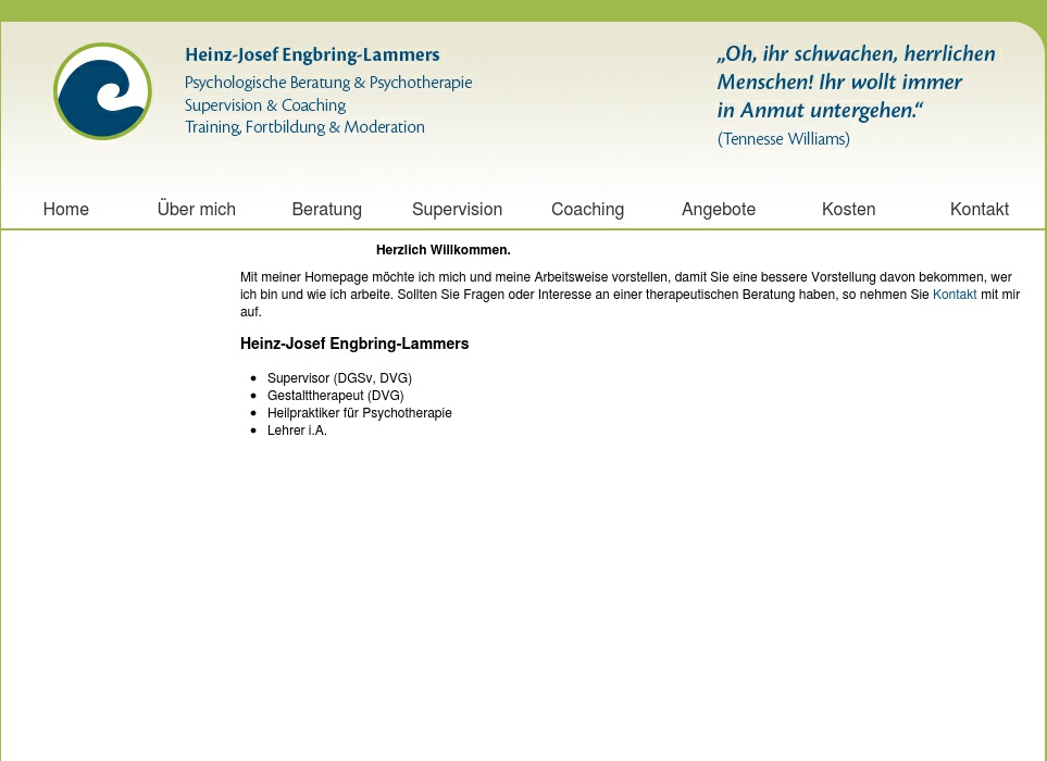 Engbring-Lammers Heinz-Josef Heilpraktiker (Psychotherapie), Gestalttherapeut (DVG)