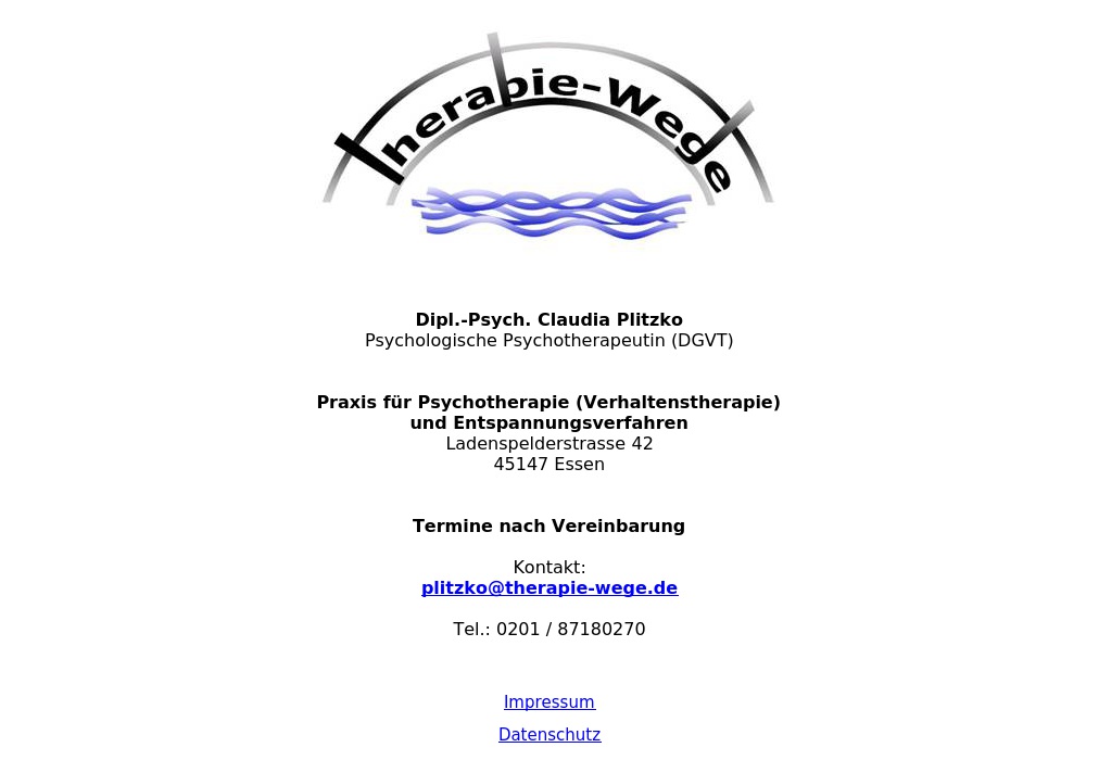 Plitzko Psychologische Psychotherapeutin