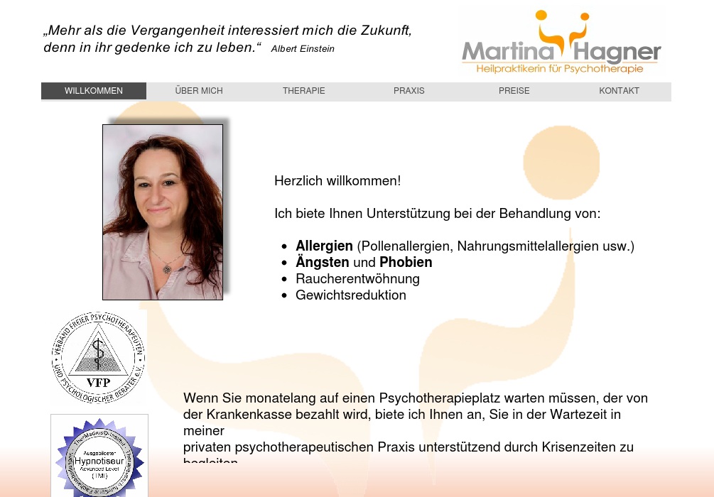 Praxis für Psycho- und Hpynosetherapie Martina Hagner Heilpraktikerin für Psychotherapie