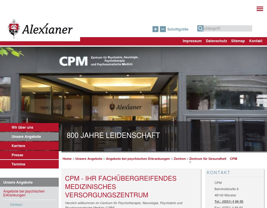 CPM Centrum für Psychotherapie, Neurologie,Psychiatrie und Psychosomatische Medizin
