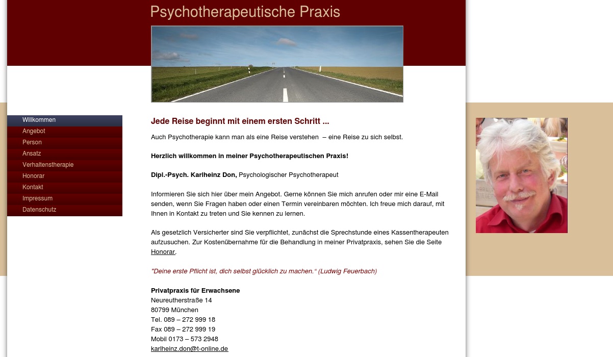 Psychologischer Psychotherapeut Don Praxis für Psychotherapie