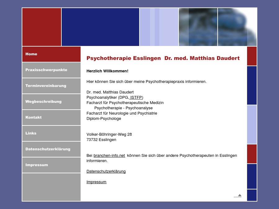 Dr.Dipl. Psych. Matthias Daudert, Psychotherapie