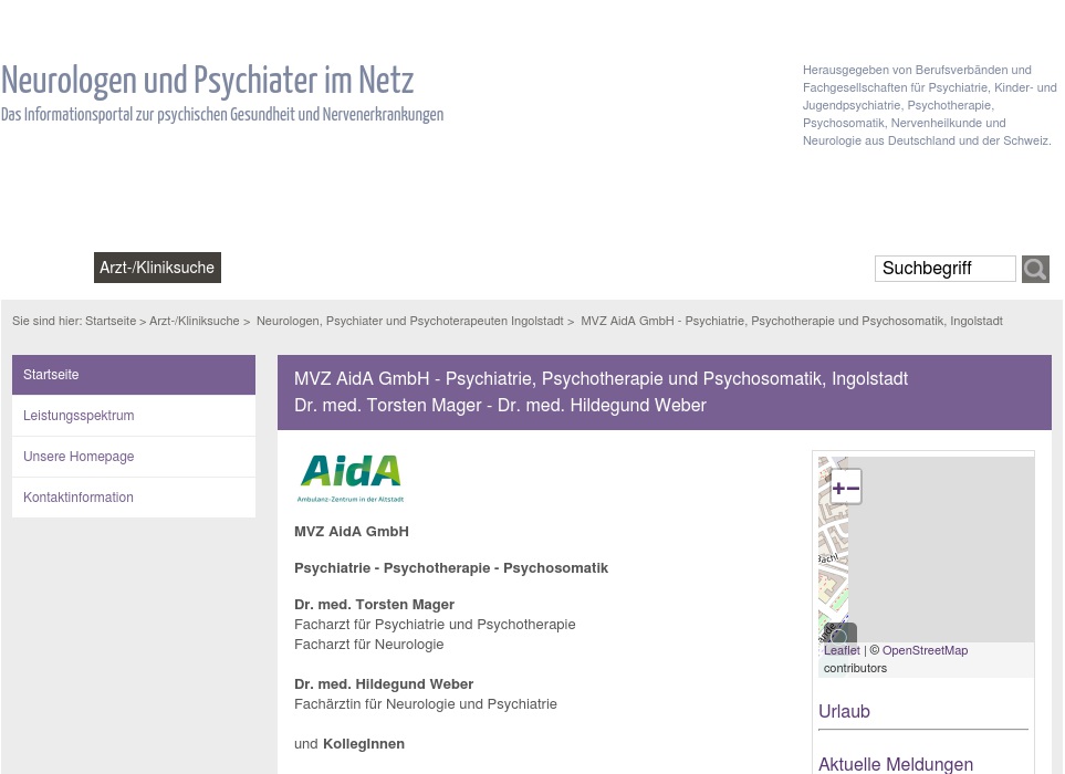 AidA Ambulanzzentrum in der Altstadt (Psychiatrie)