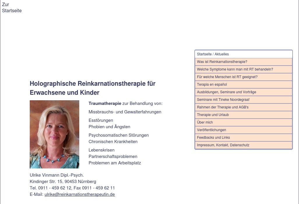 Holographische Reinkarnationstherapie Vinmann Ulrike Dipl.-Psych.